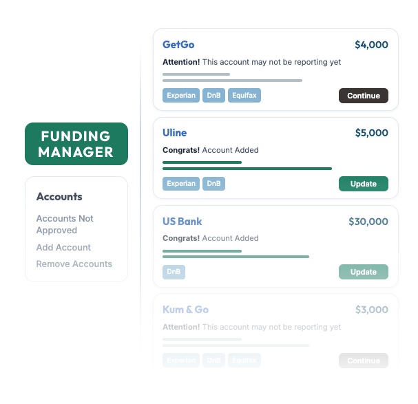 Funding Manager — vendor accounts
